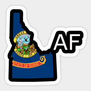 Idaho Flag State Outline AF (white) Sticker